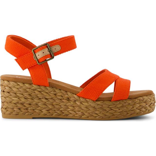 TOMS Women's Audrey Wedge Sandal - Flame Beachside Woven, Size 4