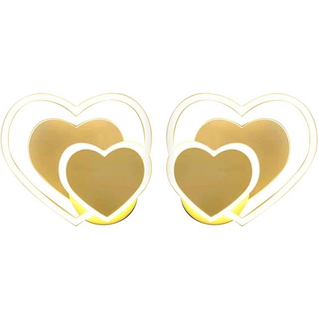 16W 3000K Warm Light Heart-Shaped LED Wall Lamp Modern for Bedroom Study Restaurant KTV Hotel