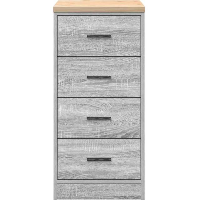 Garage Storage Cabinet Artisan Oak 40X51x85 Cm Solid Wood Pine - Grey Sonoma (85cm H X 40cm W X 51cm D)