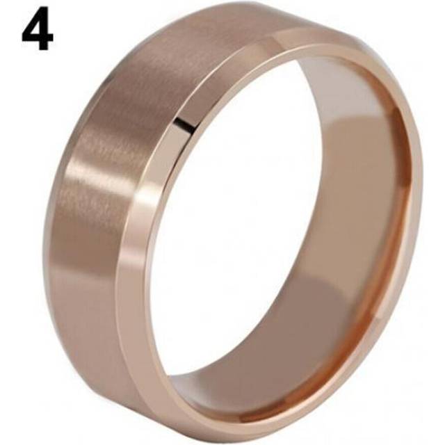 (rose gold, US 13) 8mm Men's Women's Fashion Titanium Steel Polished Band Ring Wedding Jewelry