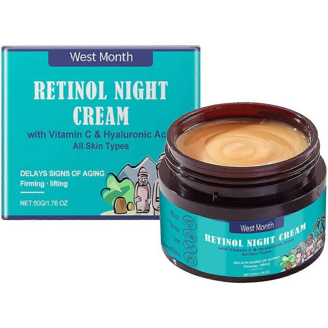 (1Pcs) Retinol Night Cream, Retinol Anti-Aging Night Cream with Hyaluronic Acid & Vitamin C, Anti-Aging Cream for Oily & Dry Skin