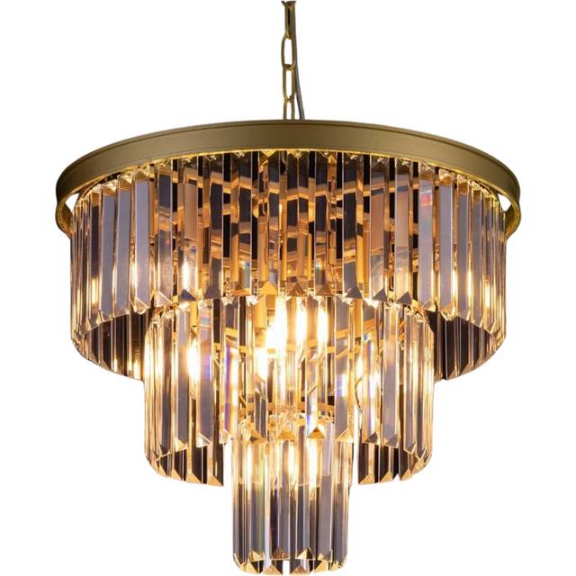 6-Light Crystal Chandelier - Gold (40cm H X 50cm W X 50cm D)