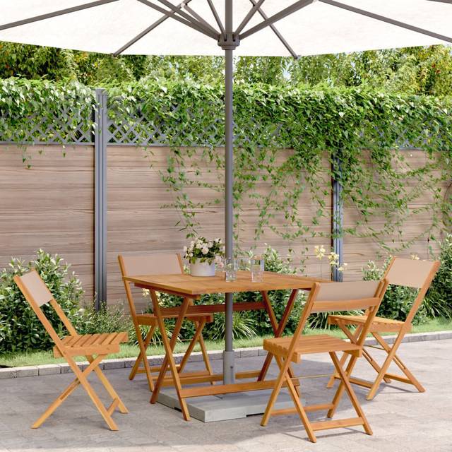 Square 4 - Person 90cm Long Dining Set - Taupe (4)