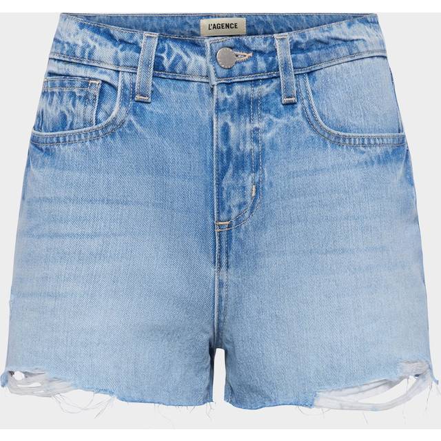 L'AGENCE Clark Distressed Denim Short In Fontana Destruct - 25