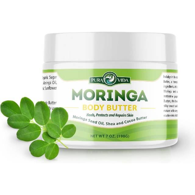 100% Natural Ingredients Moringa Oil Body Butter for Dry Skin with Vitamin A  C  and E - Intense Hydration Cream Lotion with Shea and Cocoa Butter for