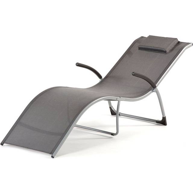 Monte Carlo Sunlounger - Grey (65cm H X 63cm W X 173cm L)