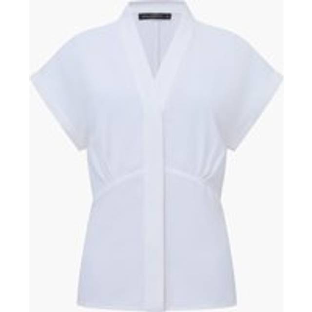 Crepe V Neck Blouse Summer White