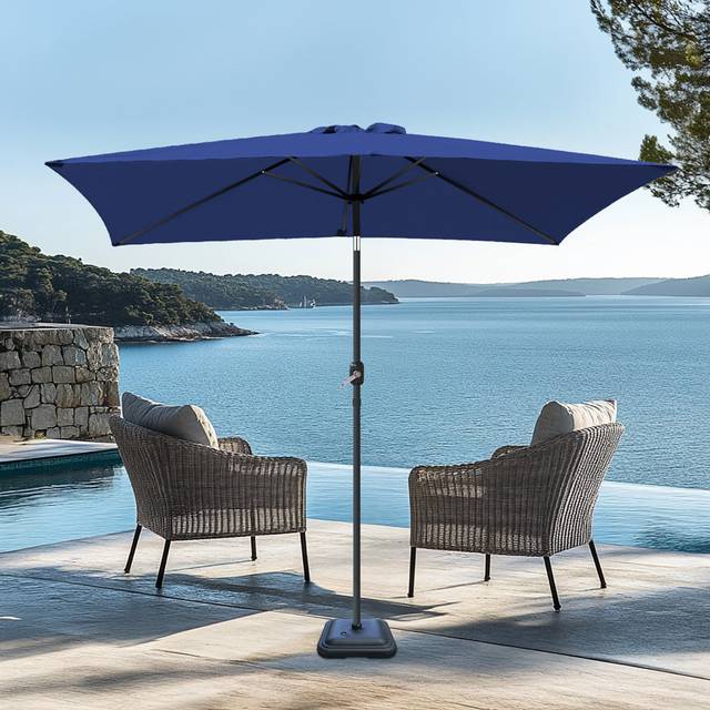300cm Market Parasol - Blue (300cm W X 200cm D)