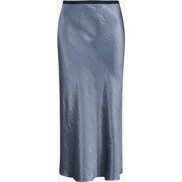 Contrast Waistband Satin Slip Skirt - MAUVE THISTLE - X-Small