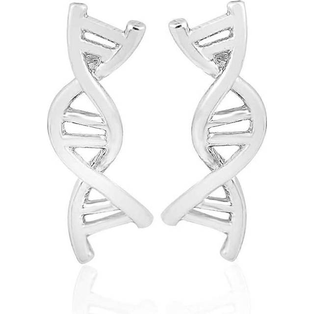 (796, One size) Heyone DNA Double Helix Molecule Stud Earrings for Girls and Womens