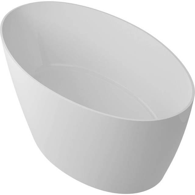 Aldred 160 mm x 81 mm Freestanding Double Ended Bathtub - White (160mm L X 81mm W X 60mm H)
