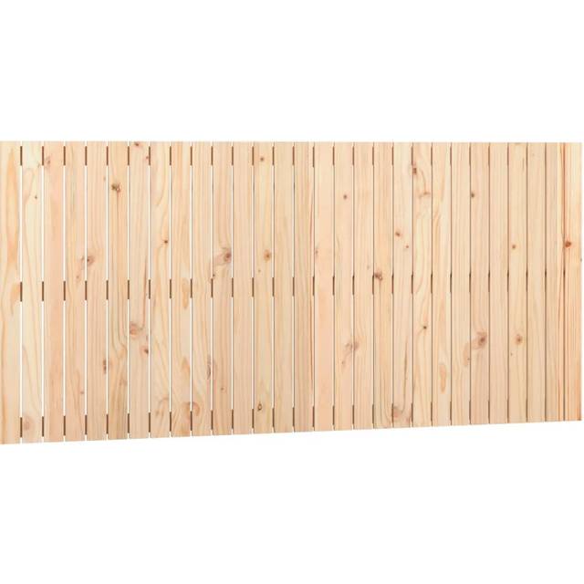 Wall Headboard 108X3x60 Cm Solid Wood Pine - Natural (90cm H x 185cm W x 3cm D)