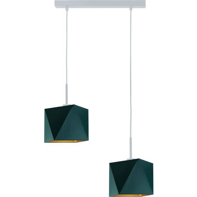Robby 2-Light Kitchen Island Square Pendant - Green (120cm H X 40cm W X 40cm D)