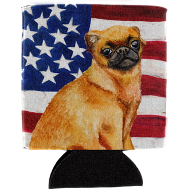 """""Caroline's Treasures Small Brabant Griffon Patriotic Decorative Can Hugger  Multicolor"""""