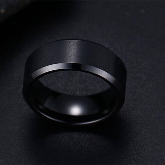 (black, 10) 8mm Titanium Steel Band Wedding Engagement Jewelry Black Men&apos;s Ring Fashion Party Ring Jewelry