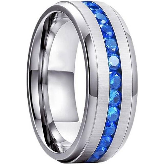 (silver, 11) Titanium Steel Rhinestone Ring Jewelry Wedding Rings For Women Men