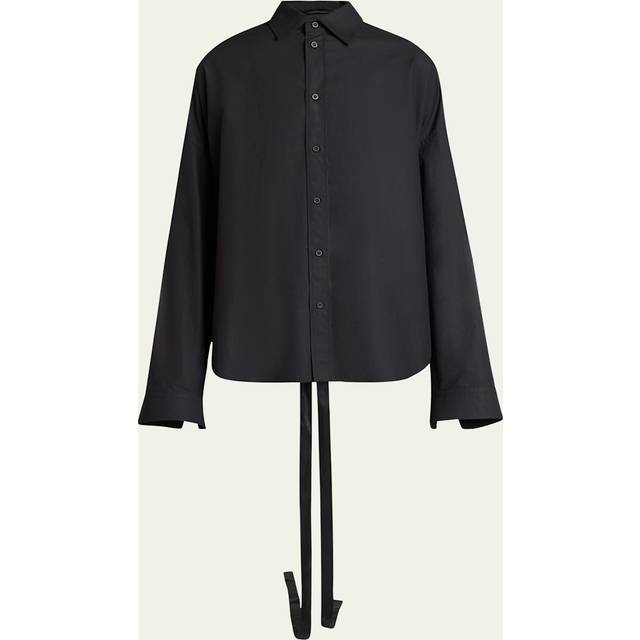 Lace-Up Button-Down Shirt - BLACK - 40 FR (8 US)