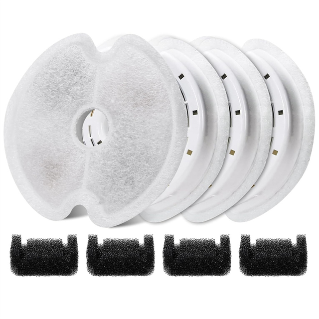 Cats Water Filters for Fountain 67oz/2L Activated Carbon Filter with Pre-Filter Sponges Pet