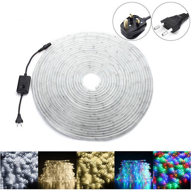 (Colorful, UK Plug) 14M SMD3014 Waterproof Flexible LED Tape Ribbon Strip Light  Colorful Warm White White AC220V