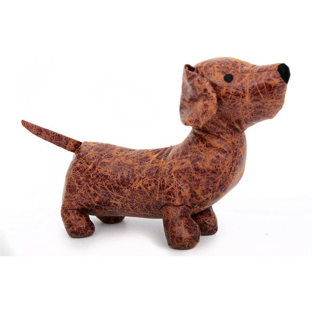 Marius Dog Fabric Floor Door Stop - Brown (23cm H X 36cm W X 12cm D)