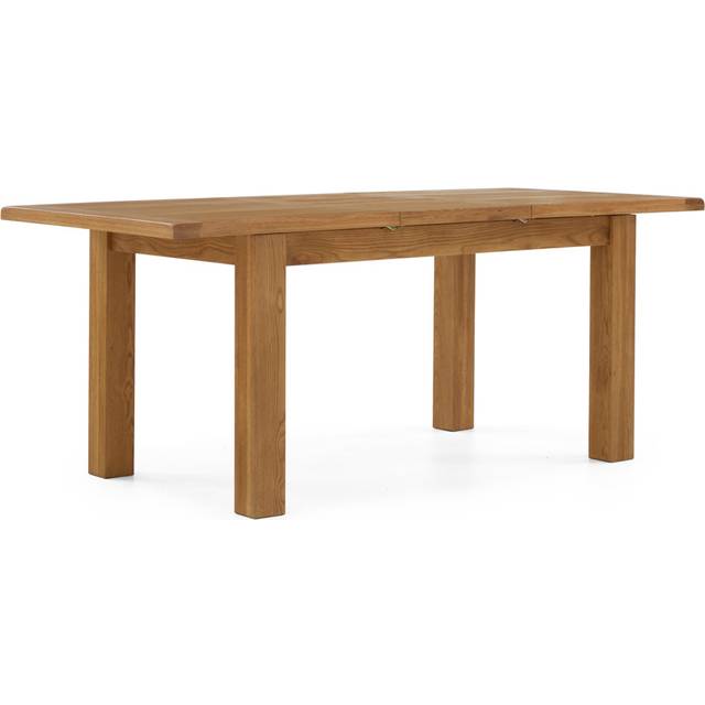 Burcombe Oak Compact Extending Dining Table - Medium Wood (80cm H x 150cm L x 90cm W)