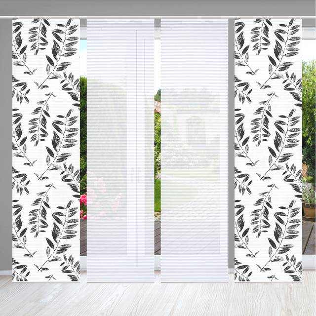 Polyester Semi Sheer Track Insert Sliding Panel - Black (60cm W X 245cm H)