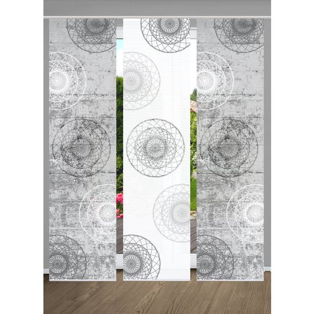 Ahrya Polyester Semi Sheer Track Insert Sliding Panel - Grey (60cm W X 245cm H)