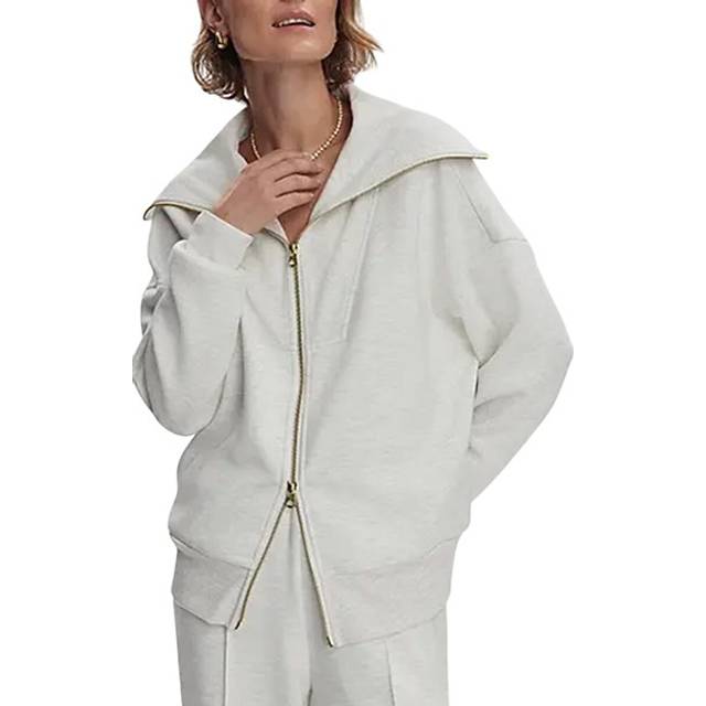 Halley Zip-Front Sweatshirt - IVORY MARL - X-Large