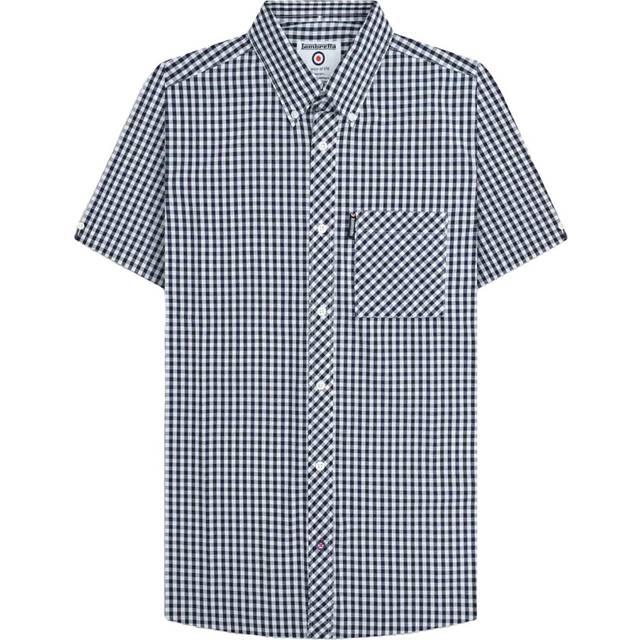 Lambretta mens ss25 gingham shirt lb288