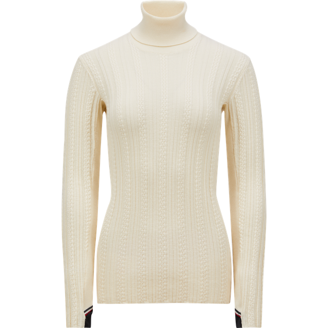 Extra-Fine Wool-Blend Turtleneck Top - NATURAL - 3 (Large)
