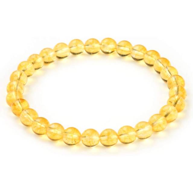 Adabele Real Natural Yellow Citrine Bracelet 7 Inch Stretch Gemstone Beaded Bracelet Chakras Healing Crystal Stone Jewelry Women Mom Gift GB6-A27