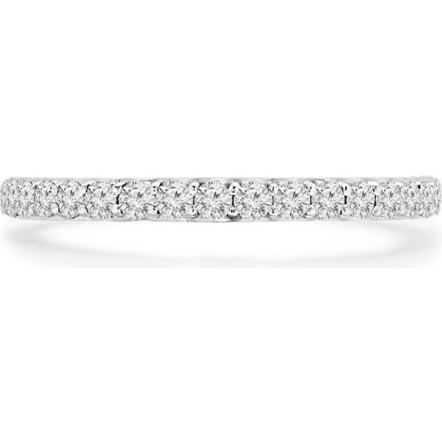 Majesty Diamonds MD230293-4 0.5 CTW Round Diamond 0.75 Way Shared-Prong Semi-Eternity Anniversary Wedding Band Ring in 14K White Gold - Size 4