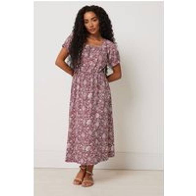 M&Co Petite Red Floral Print Midi Dress 12 M&Co Petites