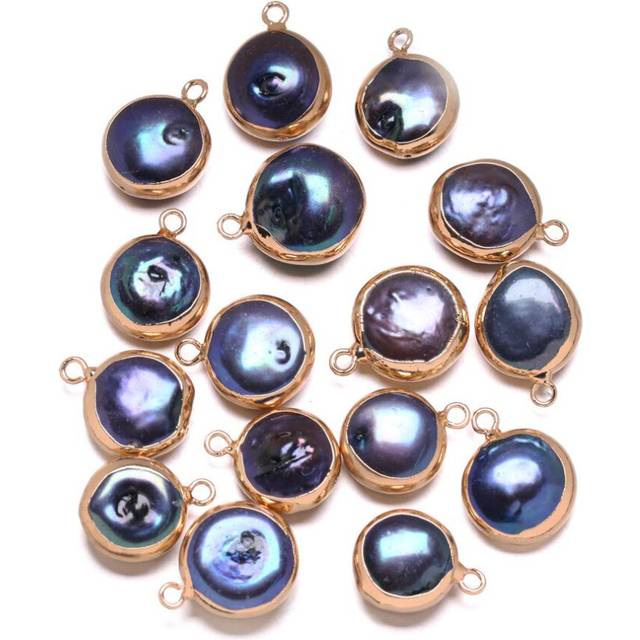5 Pcs Pearl Pendants Loose Round Pearl Pendants Charms for Jewelry Making Necklace Bracelet Women DIY