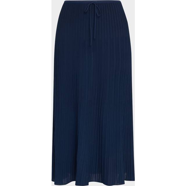 Citara Ribbed Midi Skirt - NAVY - Small