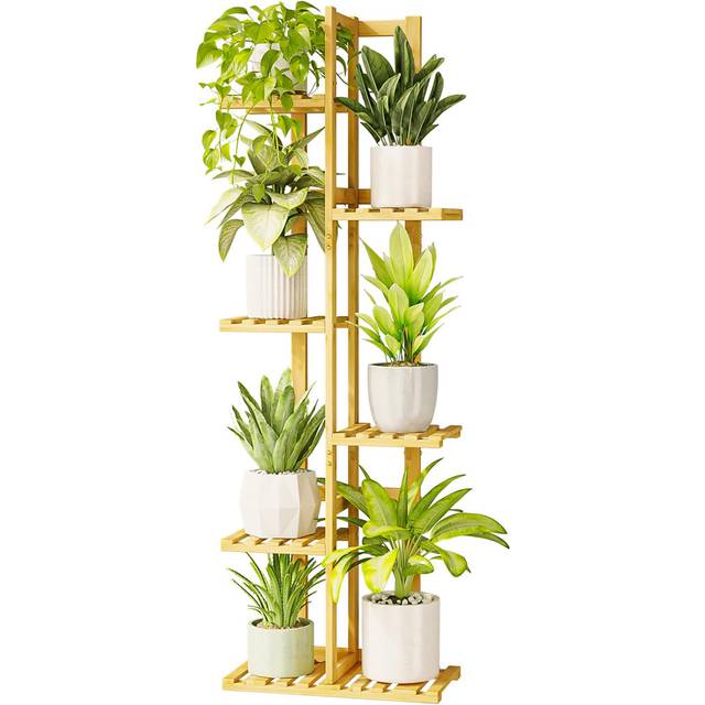 6-Tier Bamboo Tall Plant Stand - Natrual (122cm H X 40cm L X 20cm D)