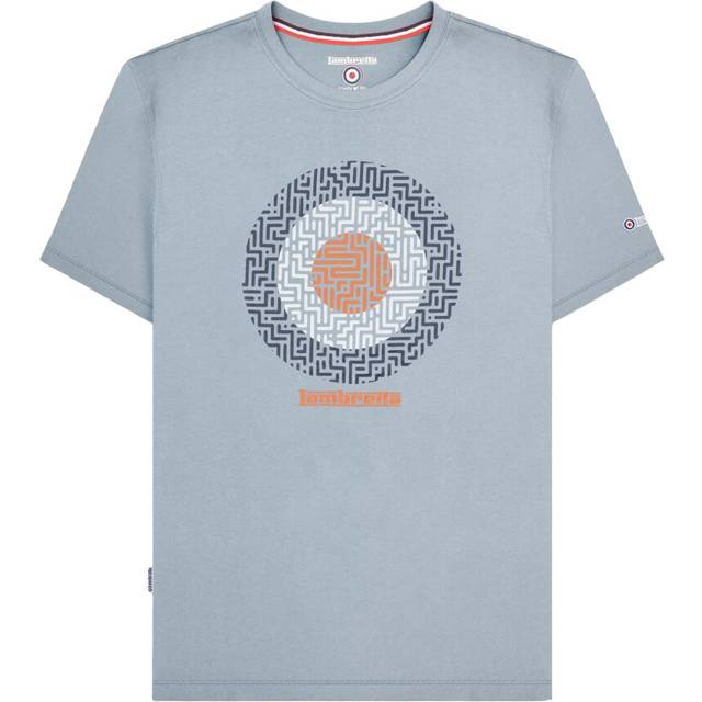(M, Dusky Blue) Lambretta Mens SS25 Geometric T-Shirt