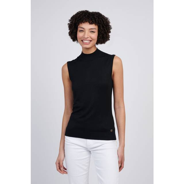 Mock Neck Sleeveless Knit - Black - L