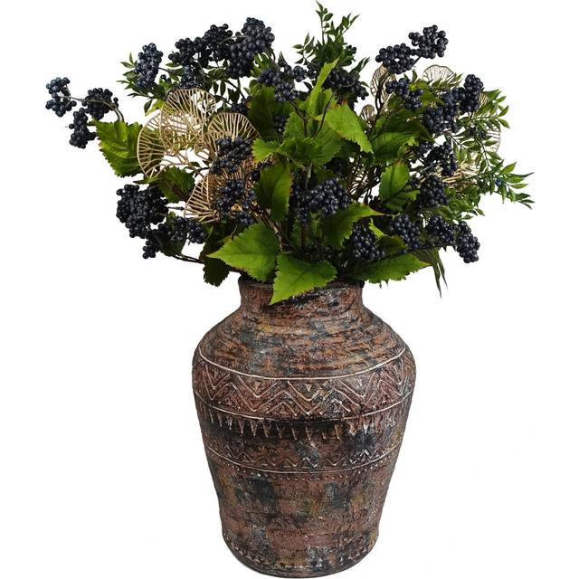 Leaf Handmade Pot Planter Brown 40cm H X 32cm W X 32cm D