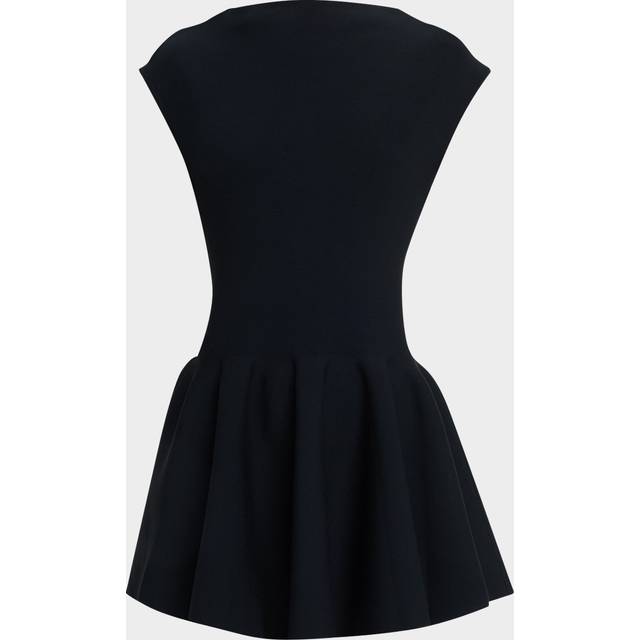High-Neck Cap-Sleeve Mini Skater Dress - NOIR ALAIA - 36 FR (4 US)