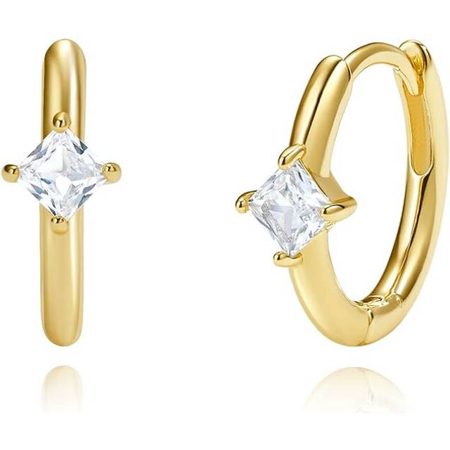 Earrings Small Hoop Earrings Women 14K Gold Plated Hypoallergenic Cubic Zirconia Earrings Mini Gold and Silver Hoop Earrings Women