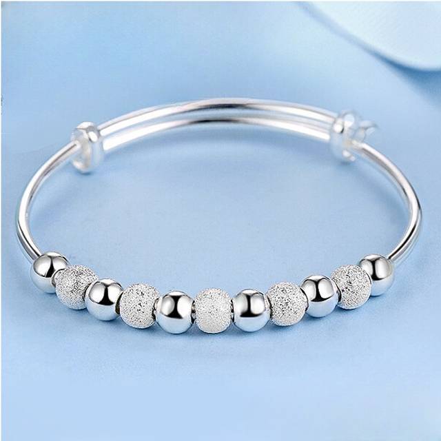 (Style 07) Fashion 925 Sterling Silver Woman Cuff Bracelet Open Leaf Shaped Adjustable Charm Bangle Bracelets