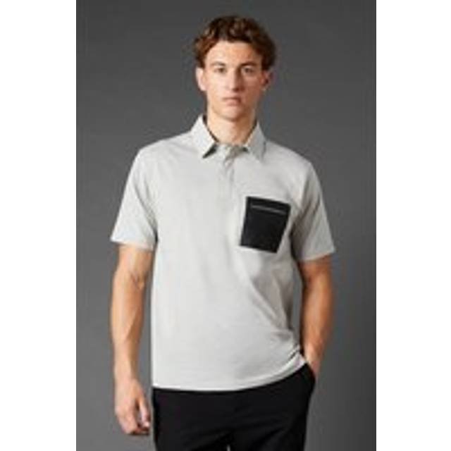 Mens Burton 1904 Contrast Pocket Mercerised Polo Shirt - Grey - XXL