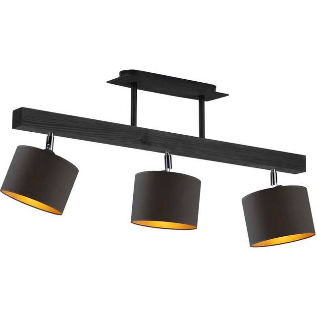 Fionn 3-Light Kitchen Island Drum Pendant - Black (40cm H X 75cm W X 75cm D)