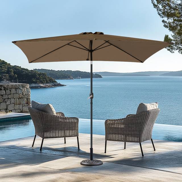 300cm Market Parasol - Taupe (300cm W X 200cm D)