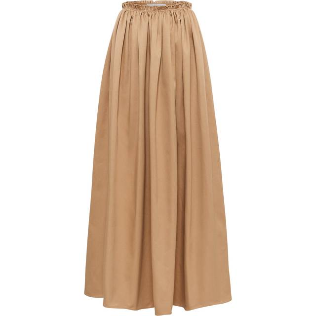Chiara Frayed Poplin Midi Skirt - CAMEL - 38 IT (2 US)