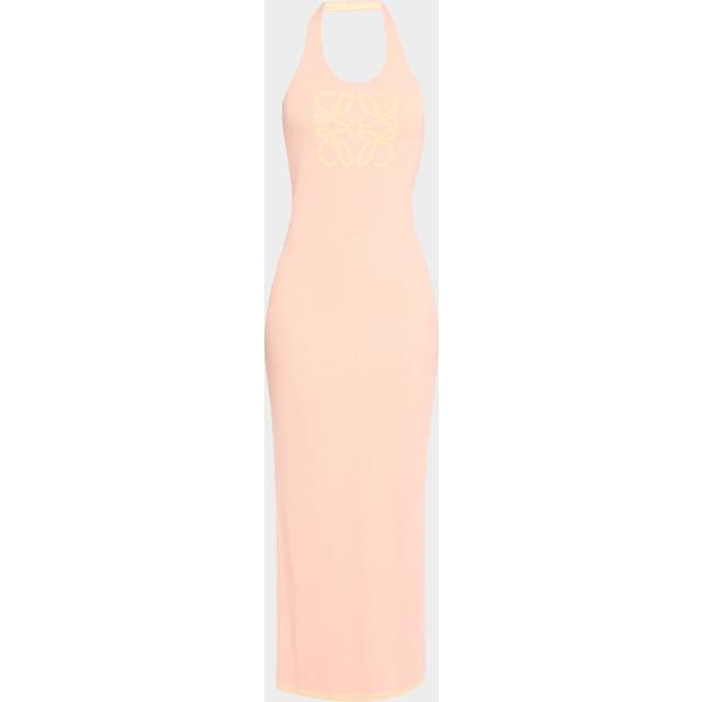 Anagram Rib Halter Maxi Dress - PINK YELLOW - Medium