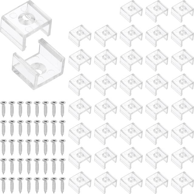 60 Pack Led Strip Light Clips For 10mm Neon Rgb Light Cable Ribbon, Clear