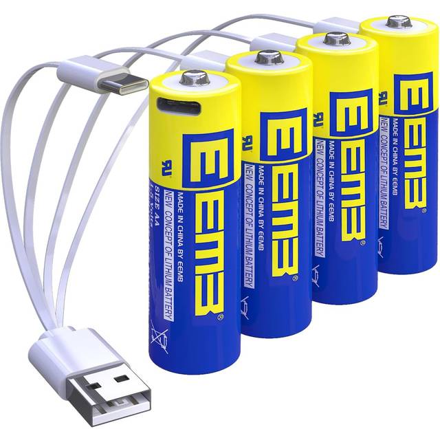Eemb aa batteries 4 pack aa rechargeable batteries lithium batteries aa 4 in 1