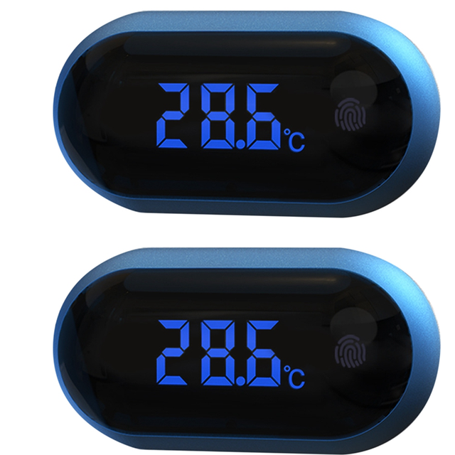 2Pc Aquarium Thermometer, Fish Tank Thermometer for Fish Turtle Tank Fish Amphibians Reptile, LED Touch and Sleep Mode